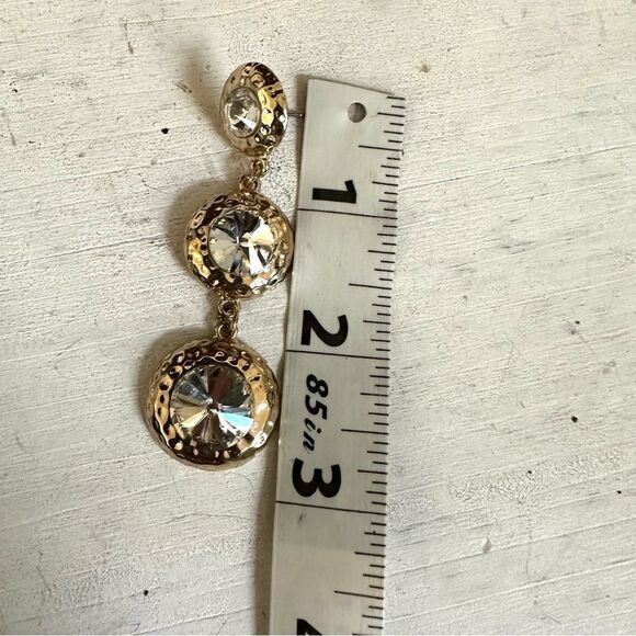 Amrita Singh gold tone and rhinestone post statement earrings - Picture 4 of 11